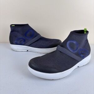 Oofos‎ Oomg Fibre High Top Slip On Shoes Boots Womens 9.5 Heather Blue Recovery